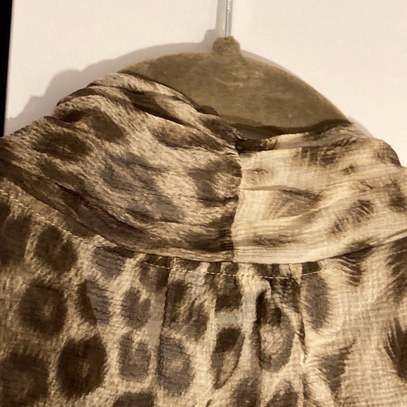 Talbots leopard sleeveless blouse bowtie cami 4P - Picture 4 of 16